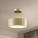 Kensington LED 12 inch Vintage Brass Semi-Flush Mount Ceiling Light