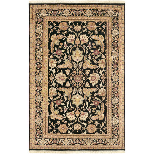 Taj Mahal 66 X 42 inch Black and Yellow Area Rug, Wool