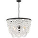 Bohemian 5 Light 24 inch Grecian White with Oil Rubbed Bronze Chandelier Ceiling Light