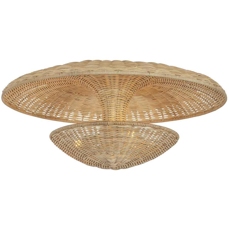 Draco 3 Light 22 inch Bronze Leaf Semi Flush Ceiling Light
