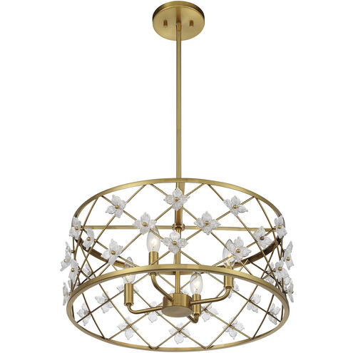 Bailey 4 Light 20 inch Warm Brass Convertible Semi-Flush or Pendant Ceiling Light