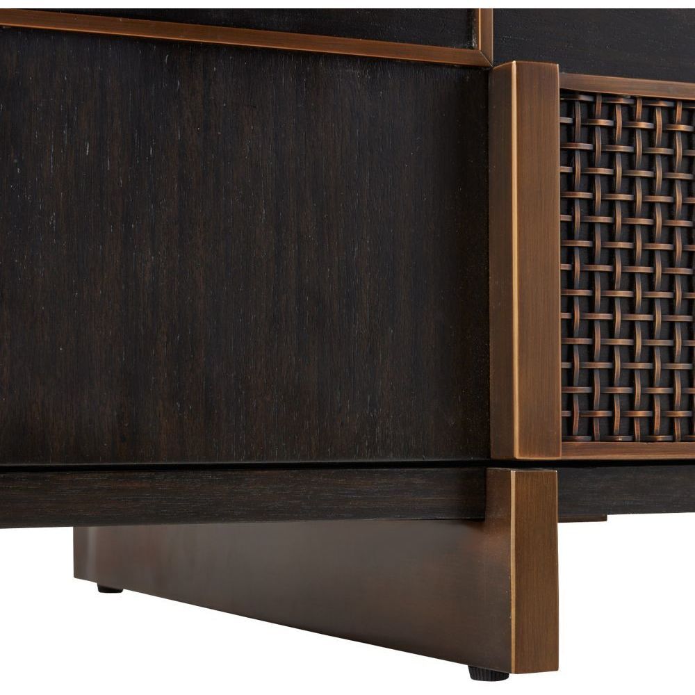 Demi 74 X 20.5 inch Ebony and Antique Brass Credenza