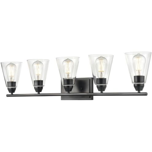Louisbourg 5 Light 38.25 inch Ebony Bath Vanity Wall Light