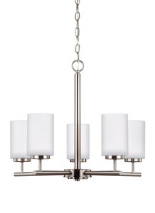 Oslo 5 Light 24 inch Brushed Nickel Chandelier Ceiling Light
