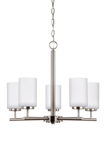 Oslo 5 Light 24 inch Brushed Nickel Chandelier Ceiling Light