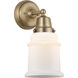 Aditi Canton 1 Light 6 inch Brushed Brass Sconce Wall Light in Matte White Glass