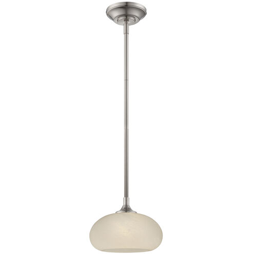 Eco-Gem LED 8.25 inch Satin Platinum Mini Pendant Ceiling Light in French Swirl