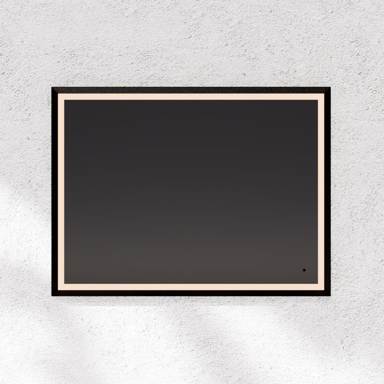 Dusk 24 X 18 inch Black LED Lighted Mirror, Vanita by Oxygen