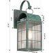 Durham 1 Light 15 inch Verde Green Outdoor Sconce in Seedy Glass, Brass Traditions by Innovations Lighting