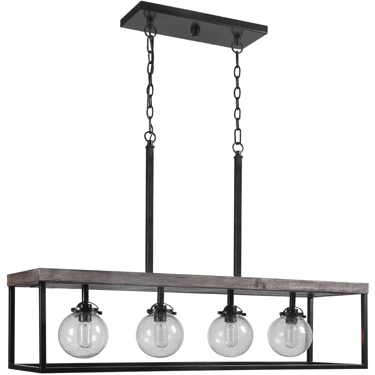 Pearsall 4 Light 44 inch Textured Black Island Light Ceiling Light