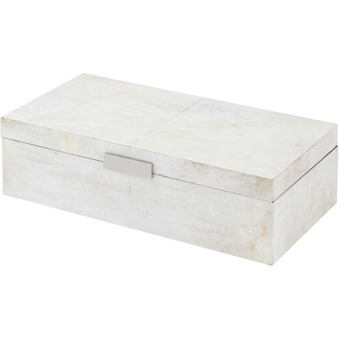 Burton 14 X 7 inch Parchment and Nickel Box, Large