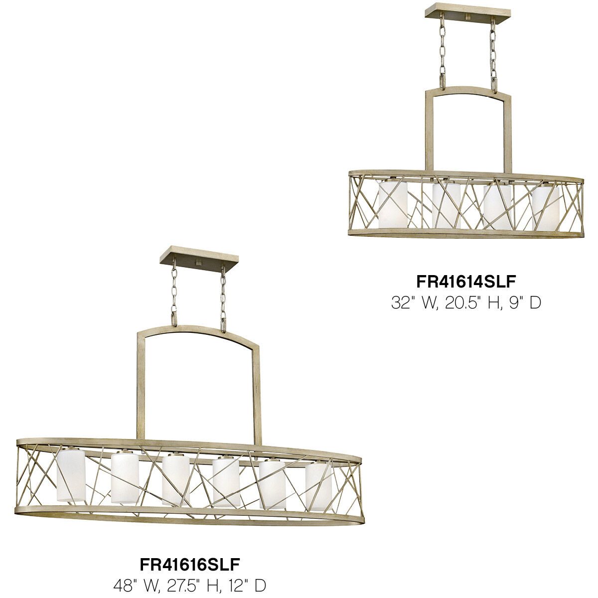Nest 4 Light 32 inch Silver Leaf Chandelier Ceiling Light