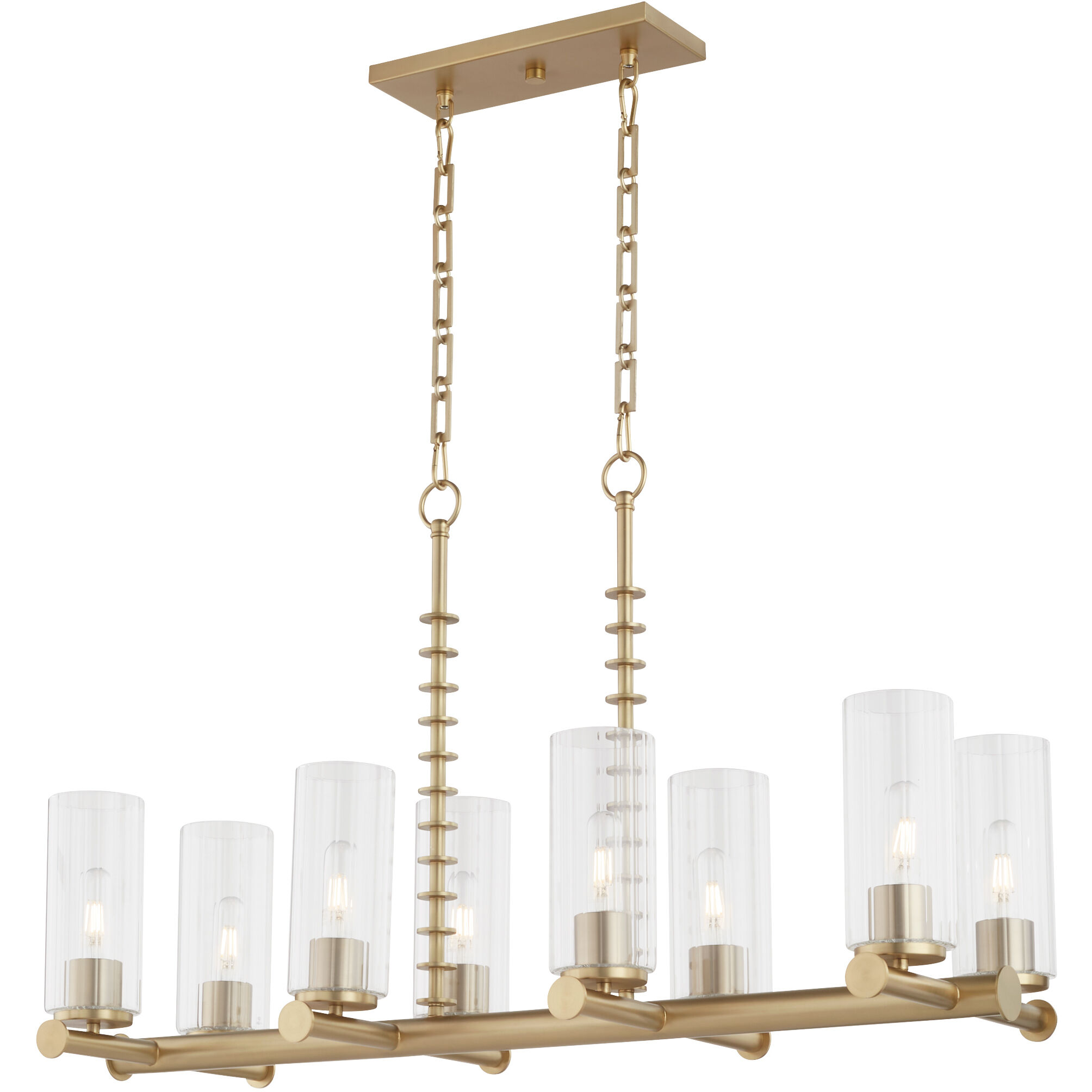 Mercier 8 Light 40.25 inch Aged Brass Linear Chandelier Ceiling Light