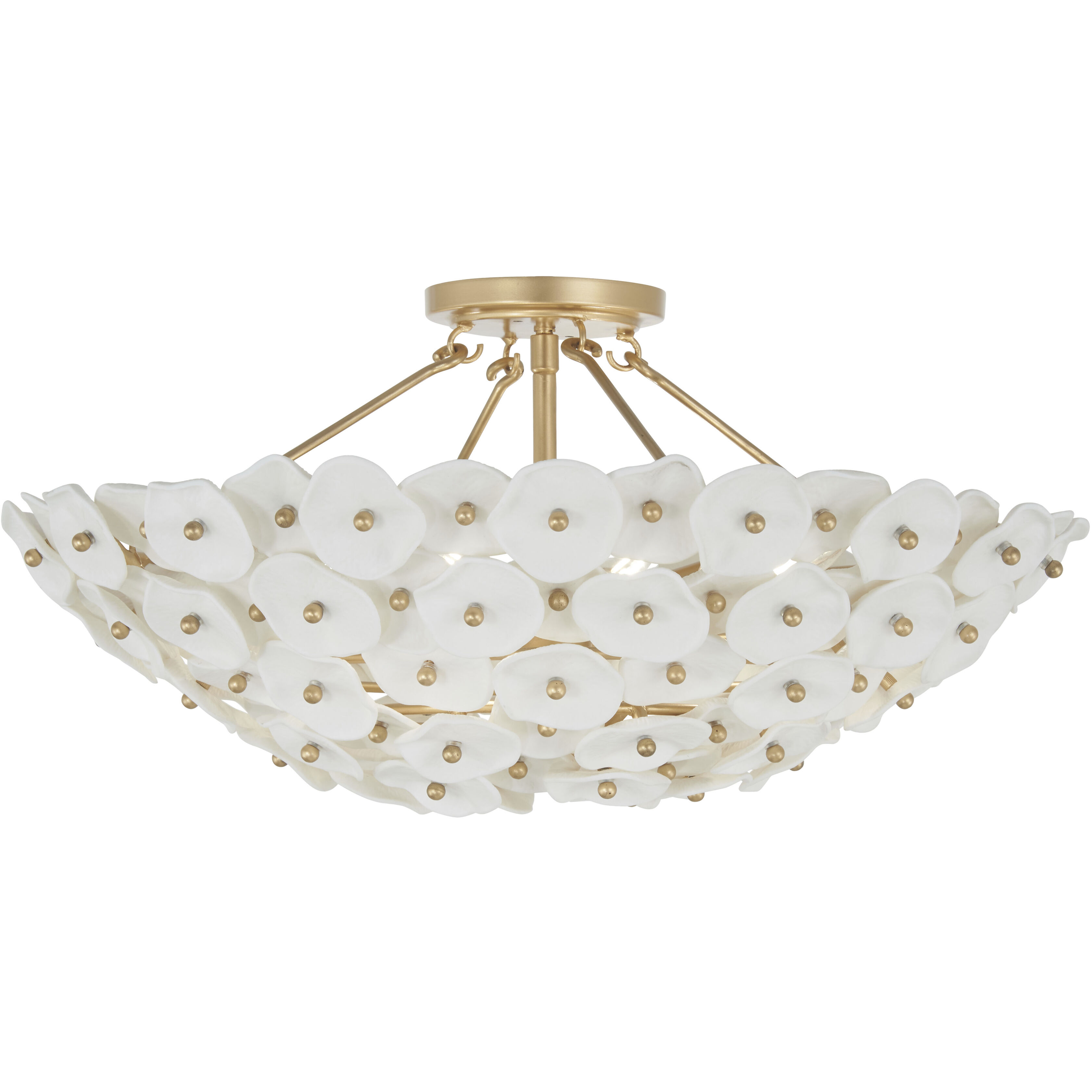 Coastlyn 4 Light 22.5 inch Legacy Brass Semi Flush Ceiling Light