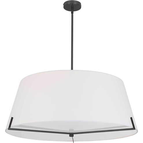 Preston 4 Light 33 inch Matte Black with White Pendant Ceiling Light