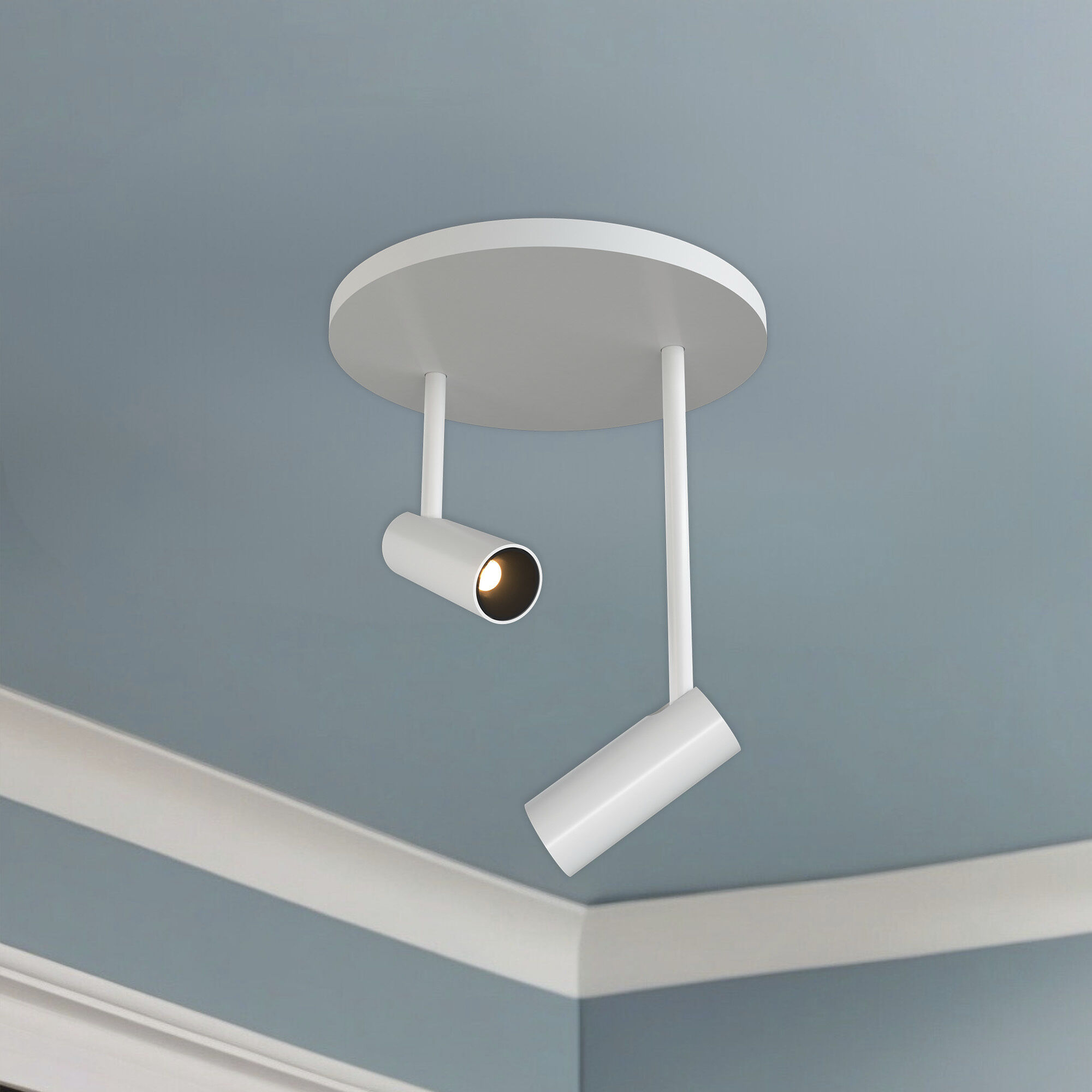 Downey LED 4.38 inch White Semi-Flush Mount Ceiling Light