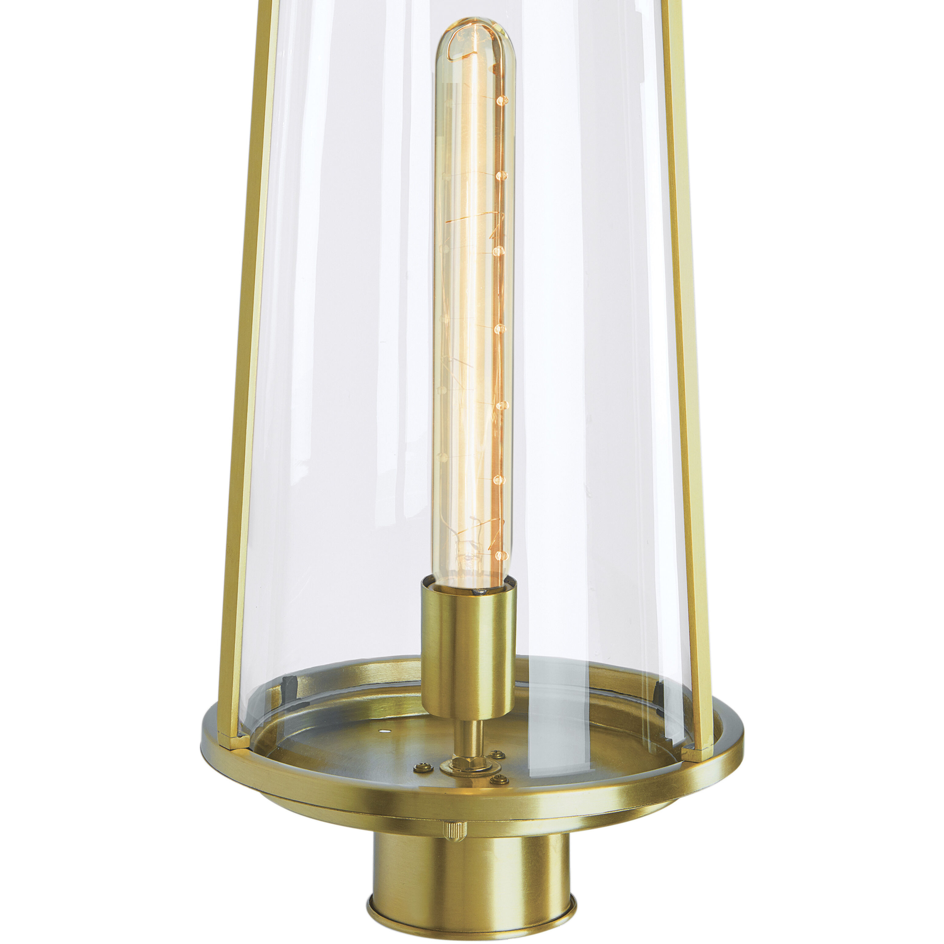 Cone 1 Light 19.75 inch Satin Brass Outdoor Post Light