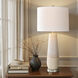 Evian 31 inch 100.00 watt Two Toned Ceramic Lamp With Ivory Table Lamp Portable Light