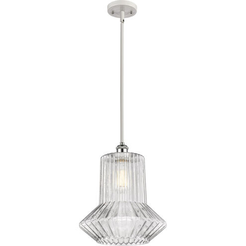 Ballston Springwater LED 12 inch White and Polished Chrome Pendant Ceiling Light, Ballston