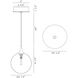 Iissa LED 6.25 inch Gold Pendant Ceiling Light in Smoke