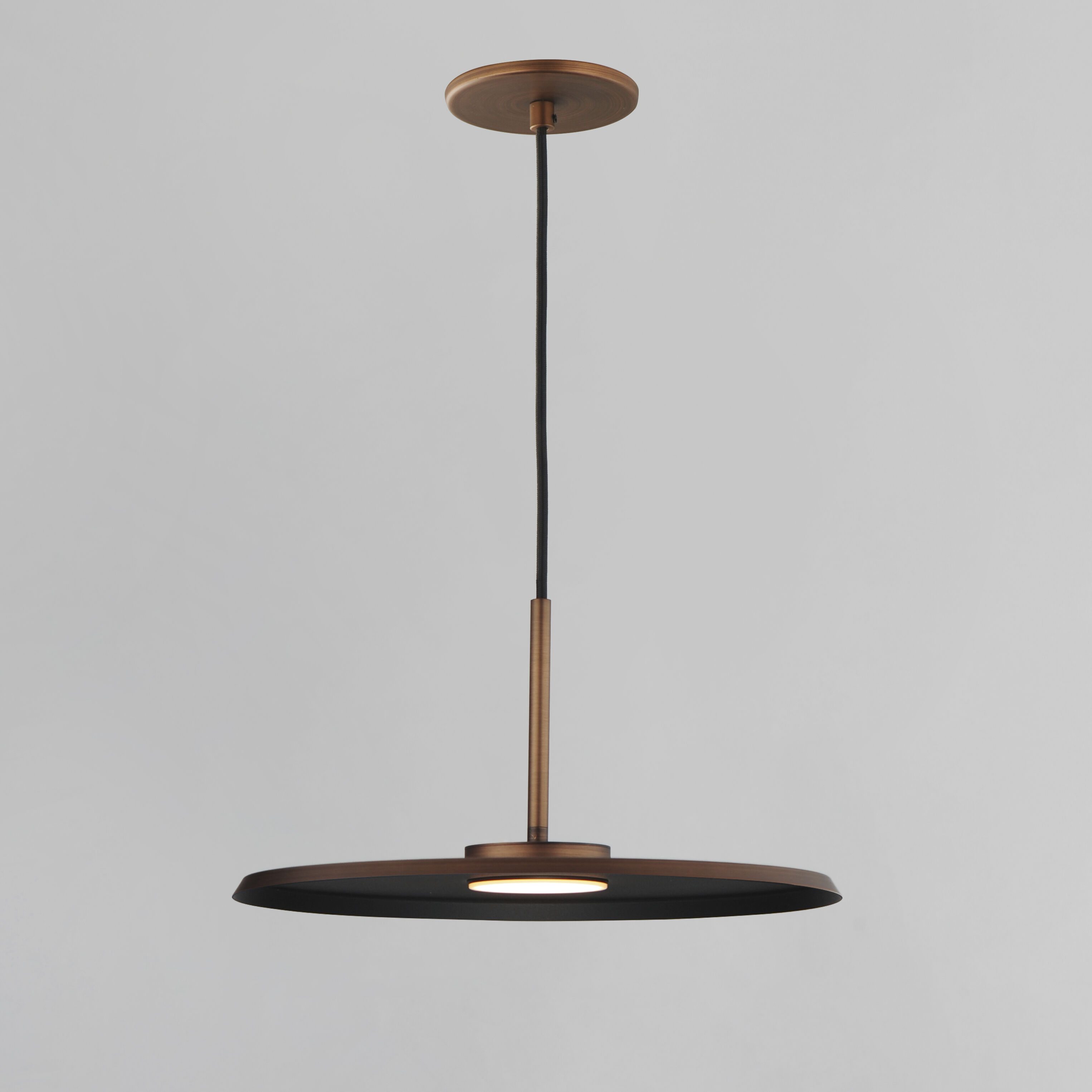 Berliner LED 13.75 inch Antique Copper Single Pendant Ceiling Light