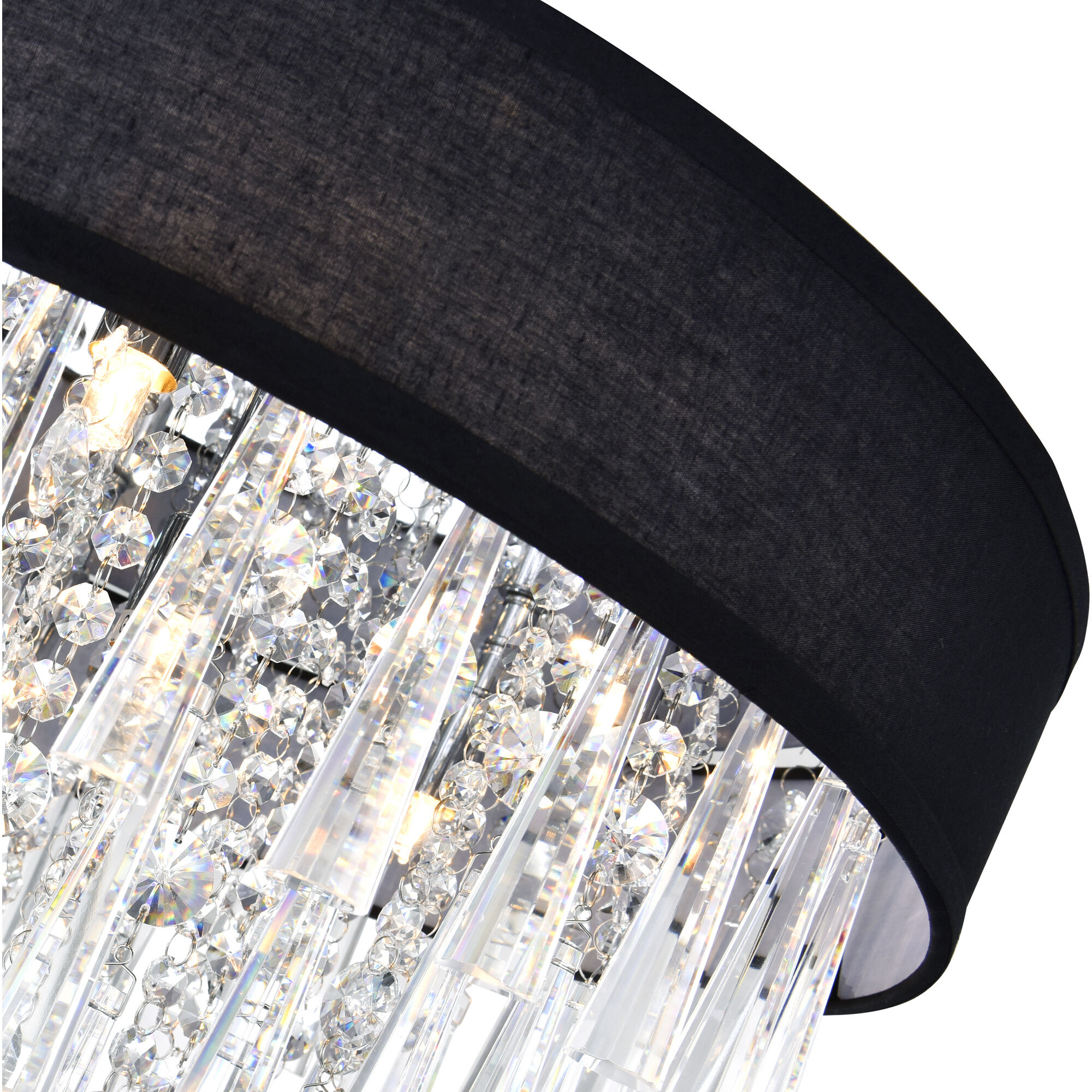Franca 8 Light 38 inch Chrome Island/Pool Table Light Ceiling Light in Black