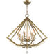 Diamond 6 Light 25 inch Antique Brass Chandelier Ceiling Light