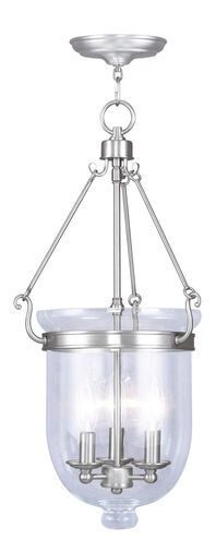 Jefferson 3 Light 12 inch Brushed Nickel Chain Lantern