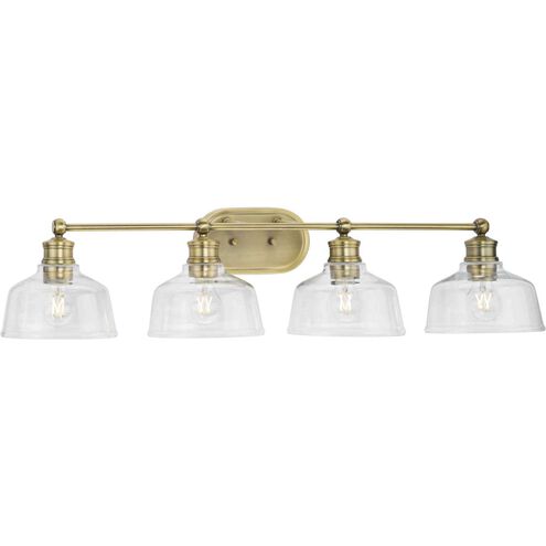 Singleton 4 Light 36 inch Vintage Brass Bath Vanity Wall Light