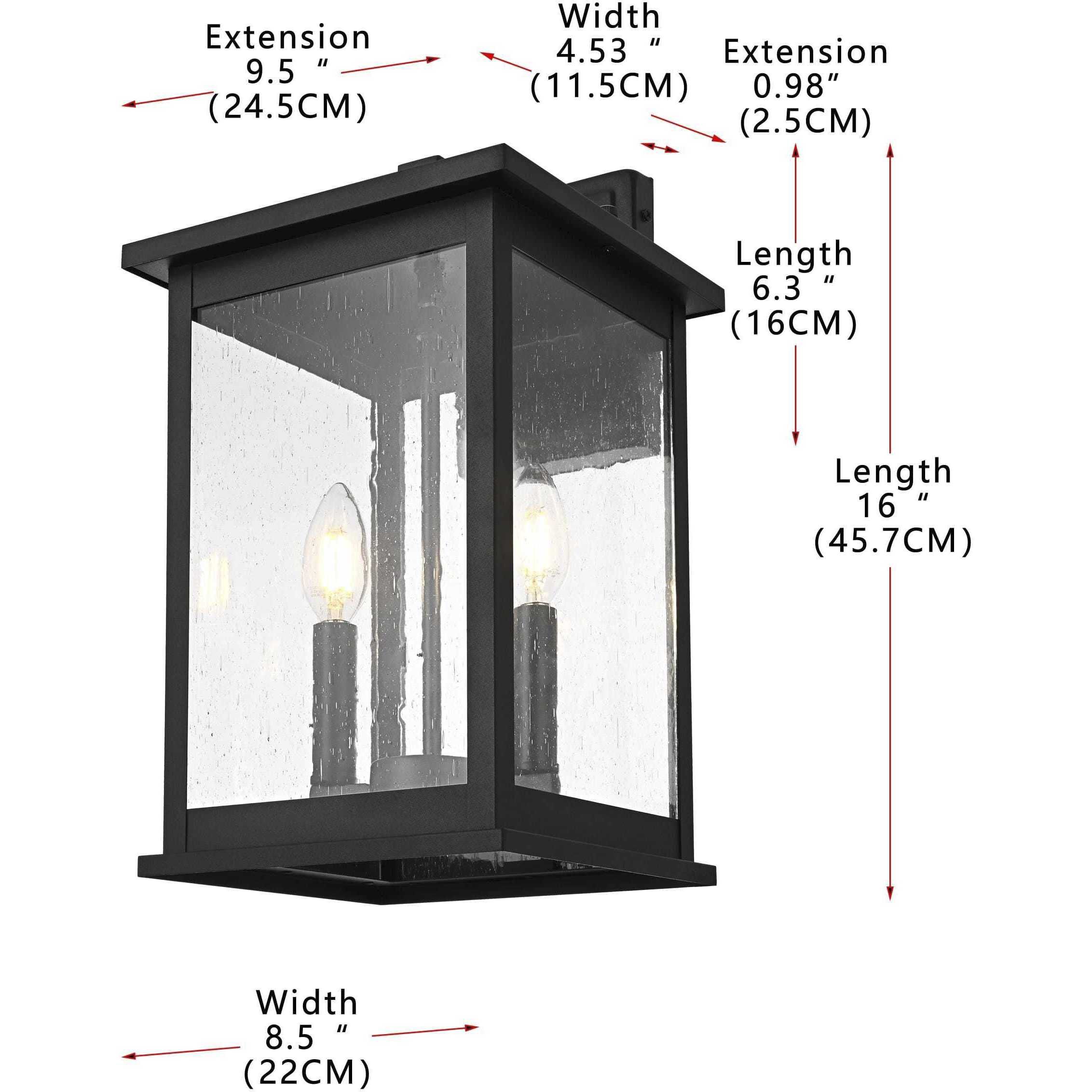 Ringgold 2 Light 16 inch Black Outdoor Wall Sconce
