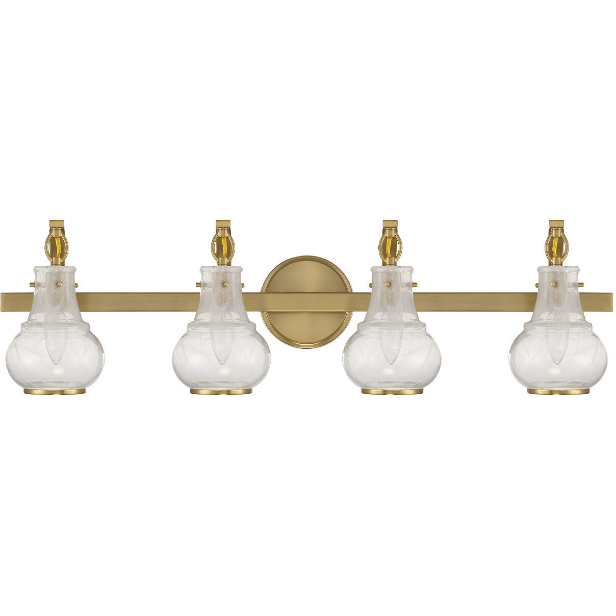 Adams 4 Light 32 inch Warm Brass Bathroom Vanity Light Wall Light