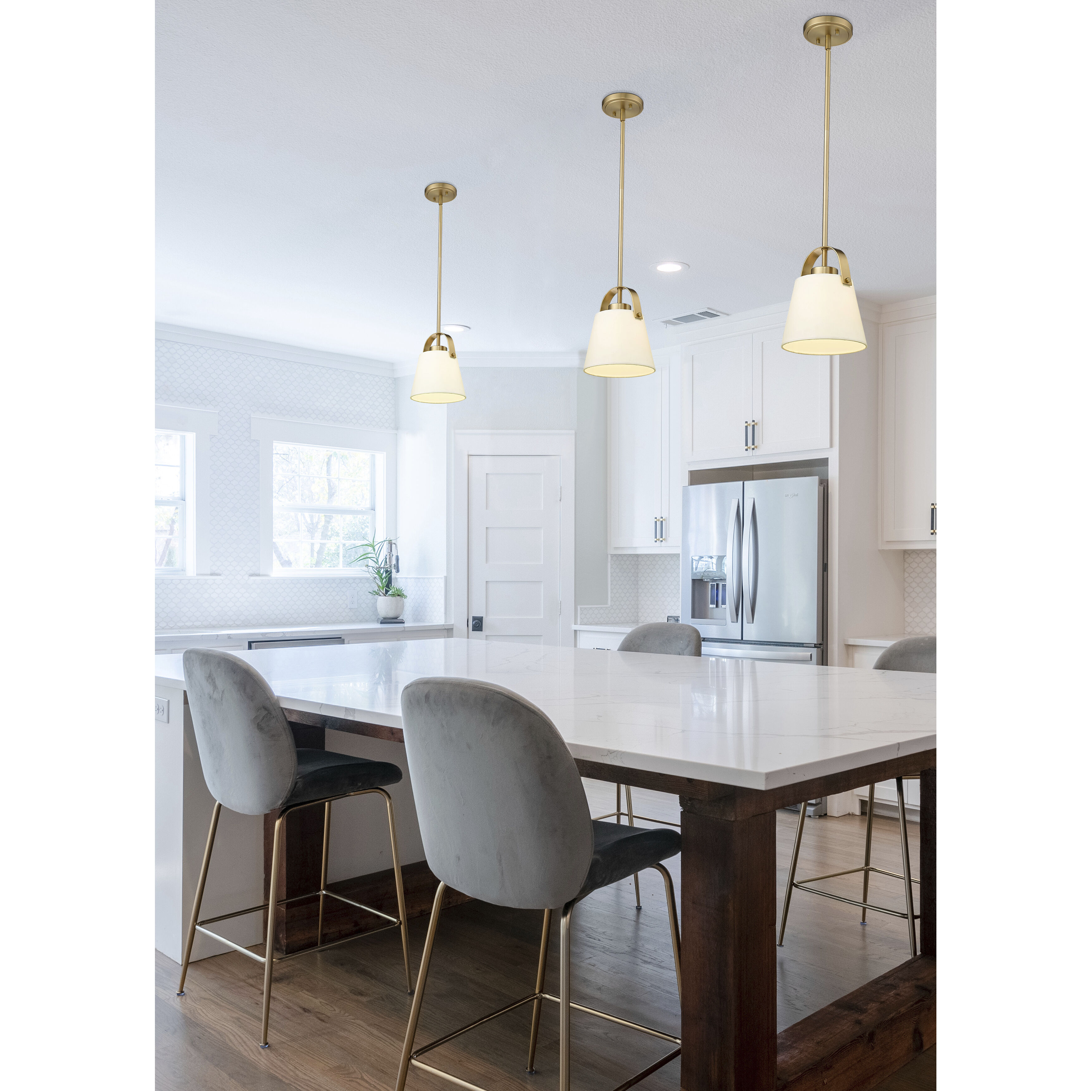 Z-Studio 1 Light 8 inch Heritage Brass Pendant Ceiling Light