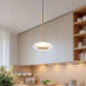 Stephord Pendant Ceiling Light in Metallic Brass, Clear Glass Shade