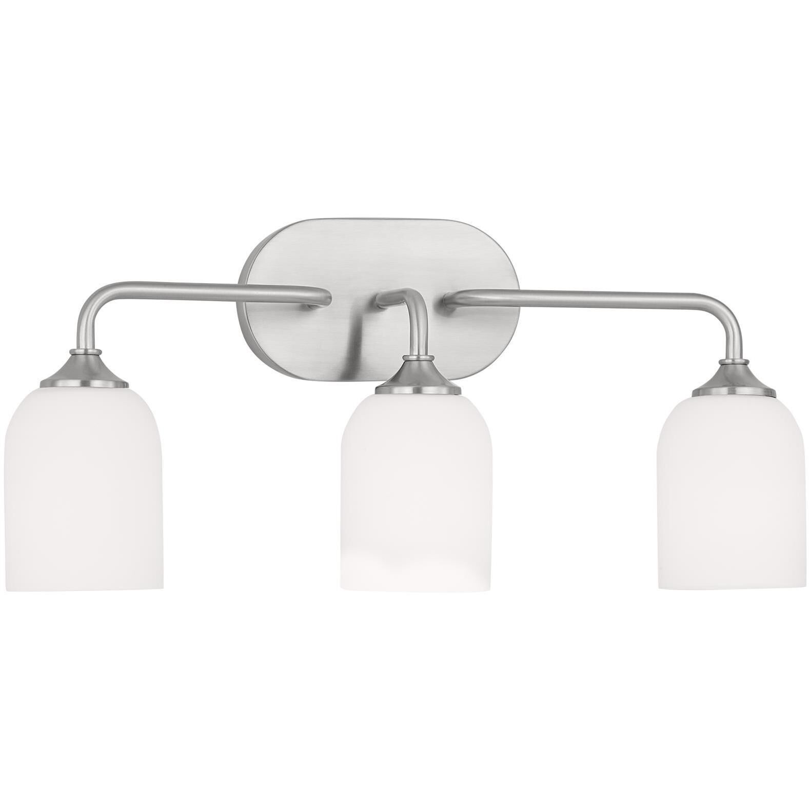 Emile 3 Light 22 inch Brushed Steel Wall Bath Fixture Wall Light