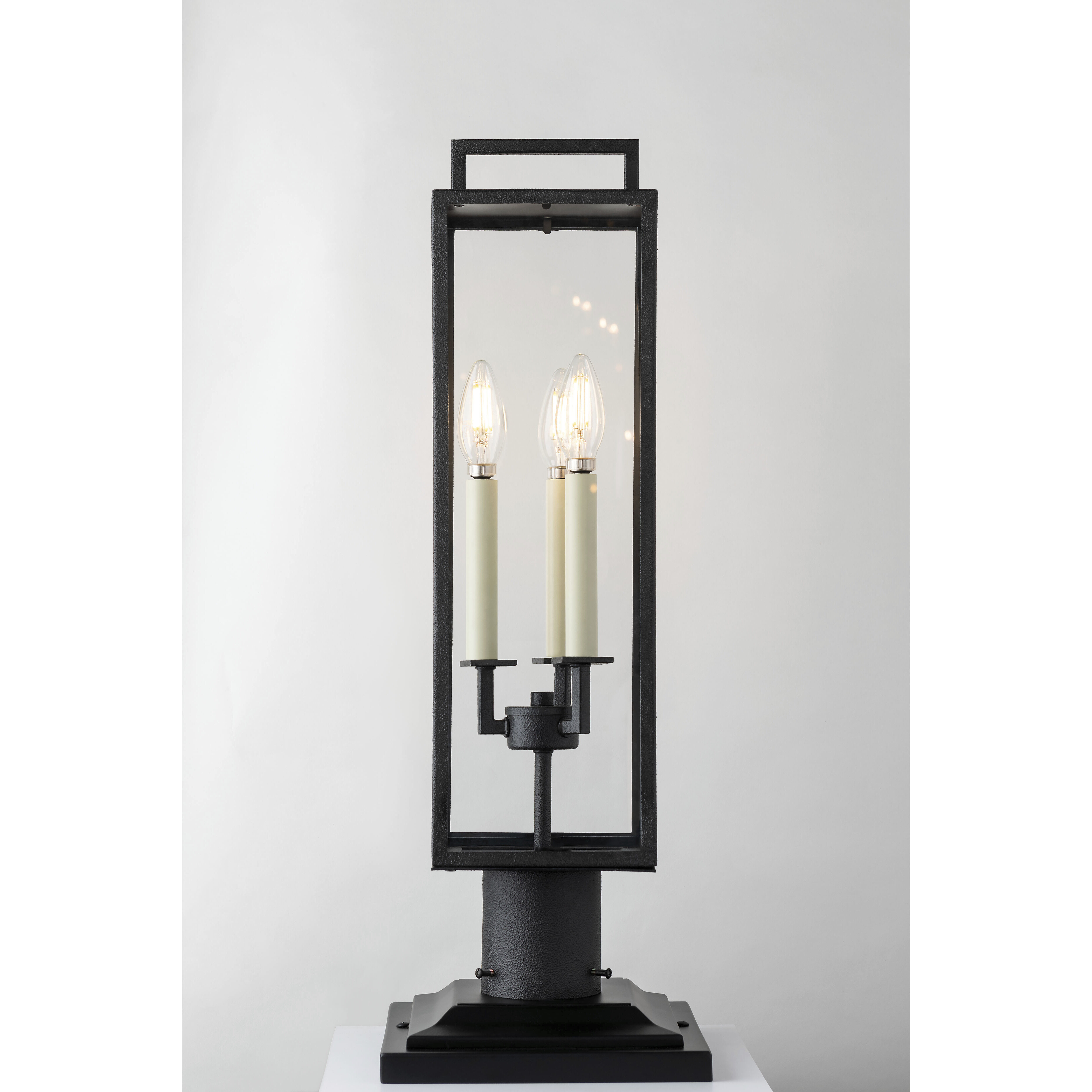 Beckham 3 Light 24 inch Forged Iron Post 