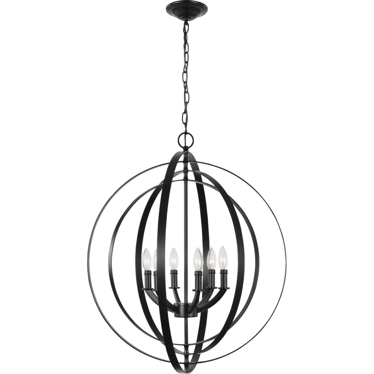 Equinox 6 Light Matte Black Pendant Ceiling Light