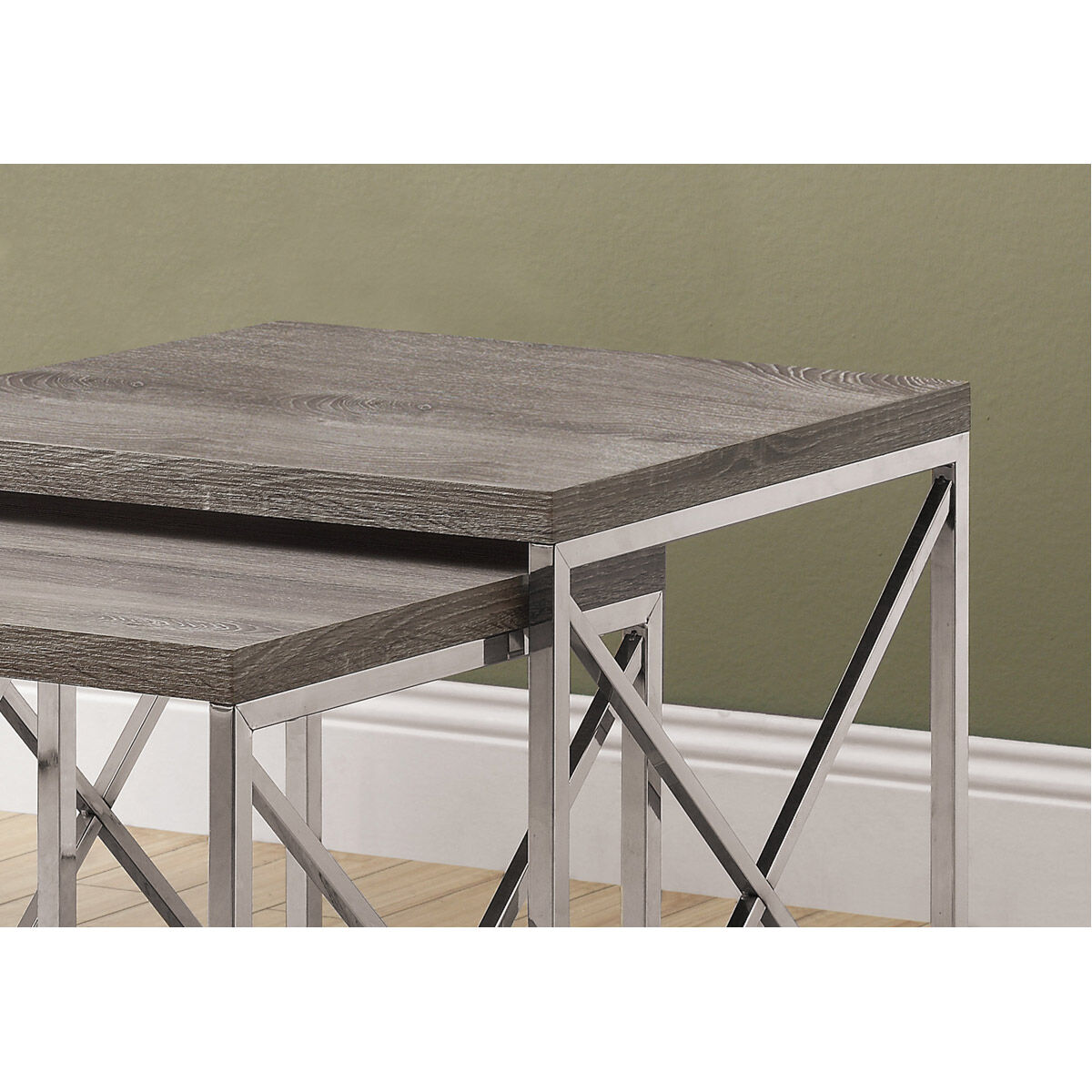 Cortland 21 X 20 inch Dark Taupe Nesting Table, 2-Piece Set