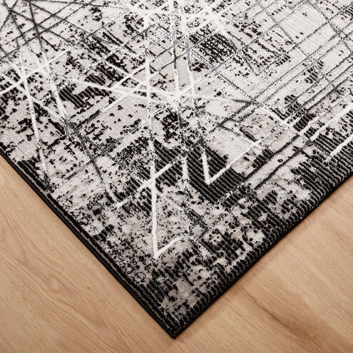 Sesia 36 X 24 inch Black/Grey Rug in 2 x 3