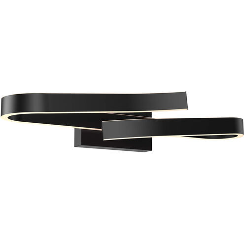 Borealis 1 Light 24 inch Black Vanity Light Wall Light, Curled