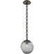 Aster 1 Light 9.7 inch Flat Bronze Pendant Ceiling Light in Smoke, Oval Chain