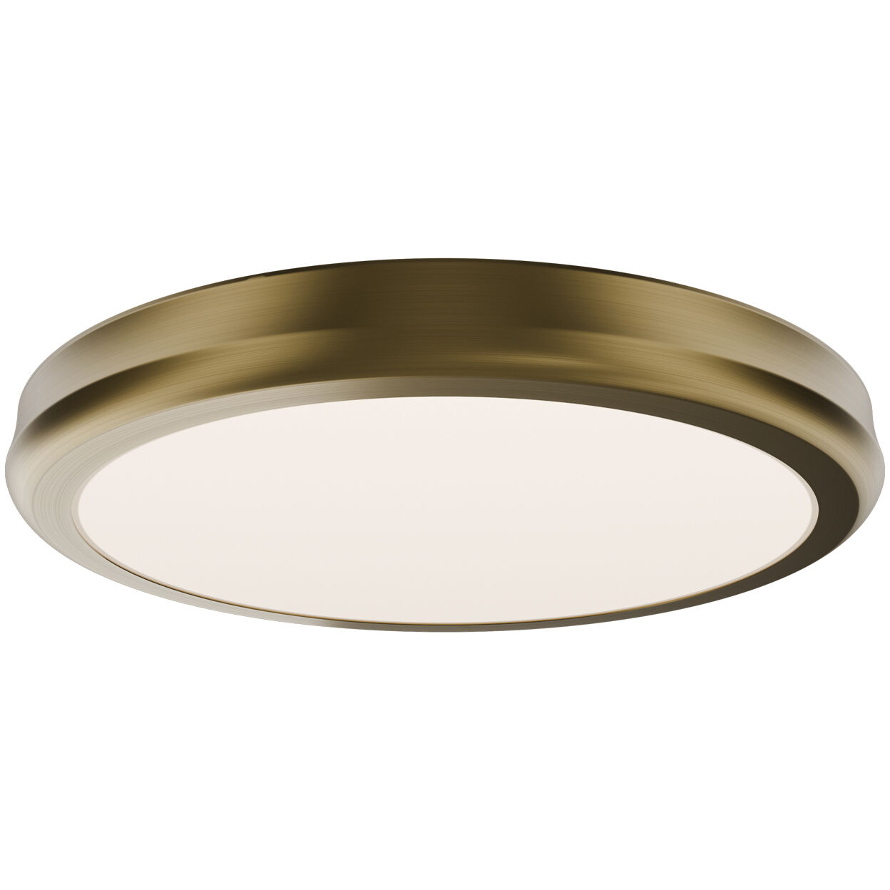 Parthenon LED 10 inch Aged Brass Flush Mount Ceiling Light in 2700K, dweLED