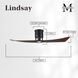 Atlas Lindsay 52 inch Matte Black with Walnut Tone Blades Ceiling Fan, Atlas
