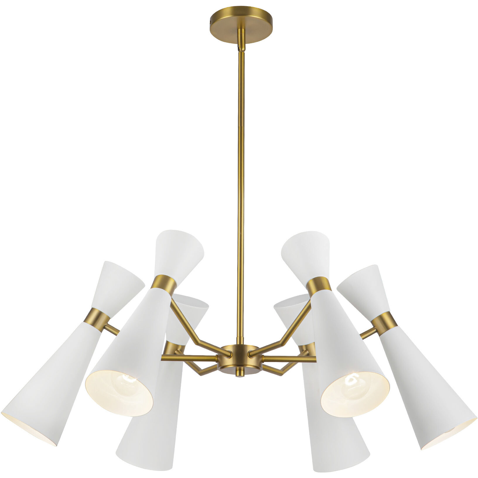 Alora Mood Blake 6 Light 32 inch White/Aged Gold Chandelier Ceiling Light in White and Aged Gold