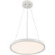 Vantage LED 15 inch White Pendant Ceiling Light, Round