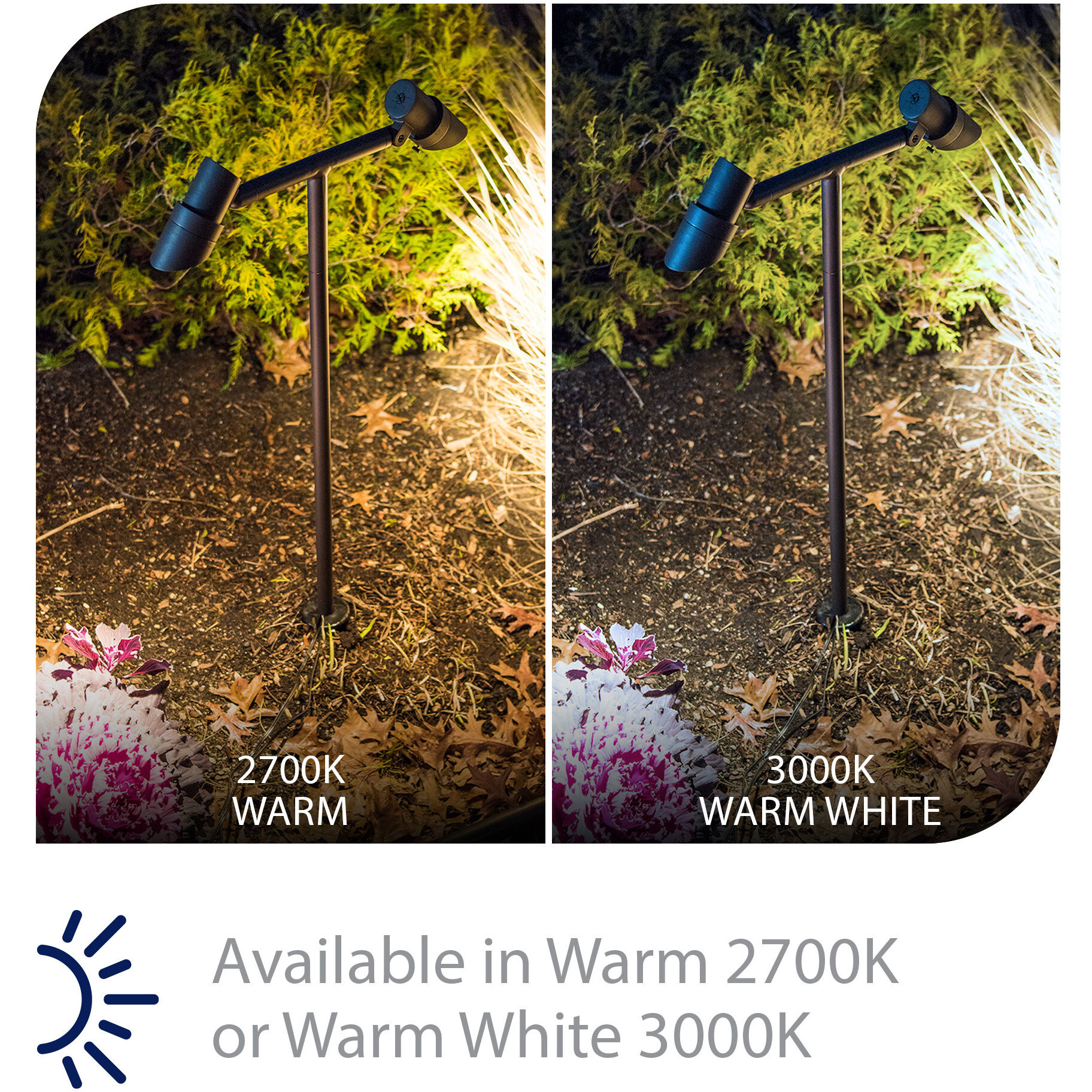 Miniature 12 7 watt Solid Brass Coated in Bronze Path Lighting in 3000K, Bronzed Brass, Path and Area Light, WAC Landscape