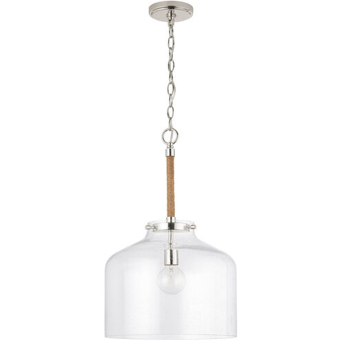 Corde 1 Light 14 inch Polished Nickel Pendant Ceiling Light