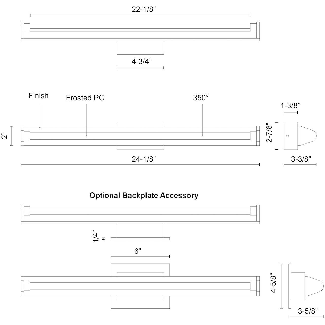 Plymouth Vanity Light Wall Light in Chrome