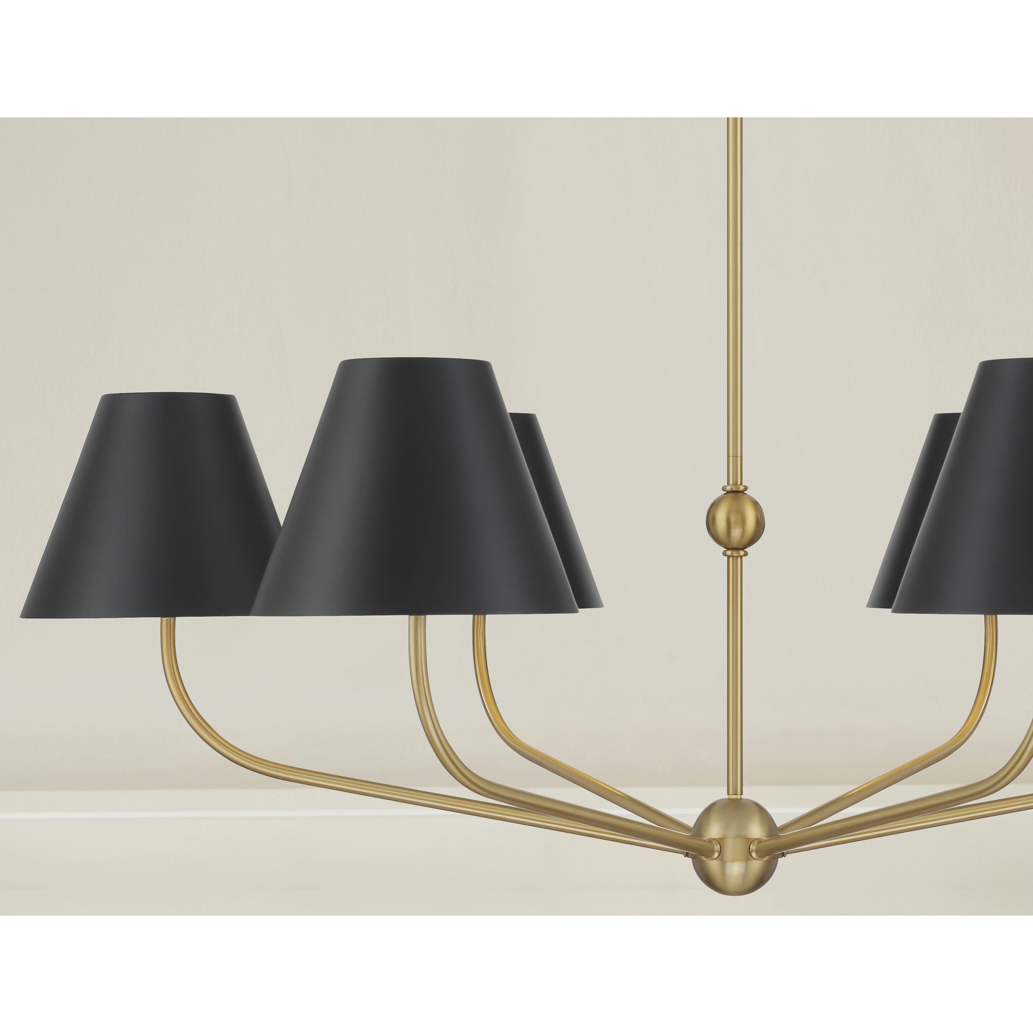 Xavier 6 Light 40 inch Vibrant Gold Chandelier Ceiling Light in Vibrant Gold and Matte Black