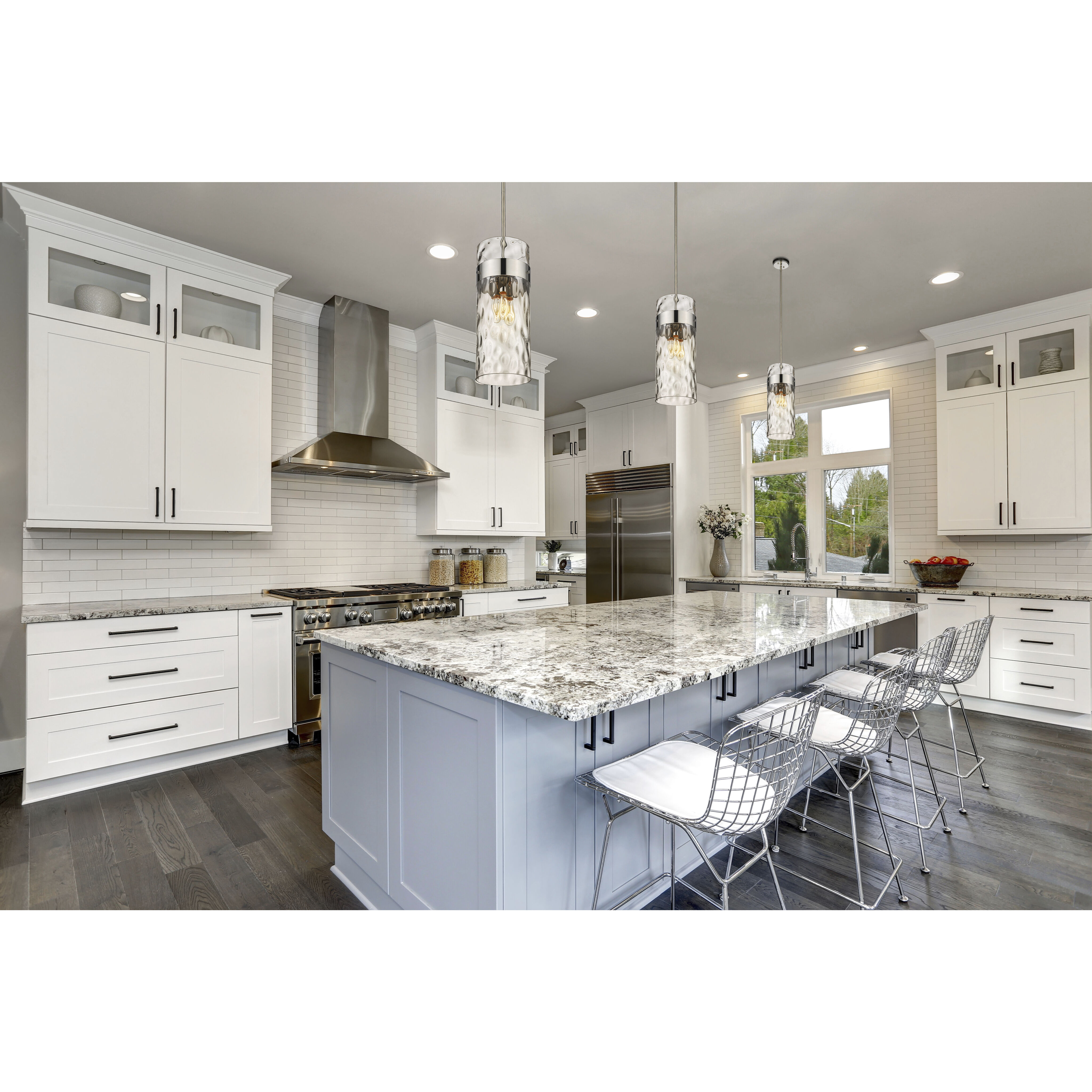 Fontaine 3 Light 9 inch Polished Nickel Pendant Ceiling Light