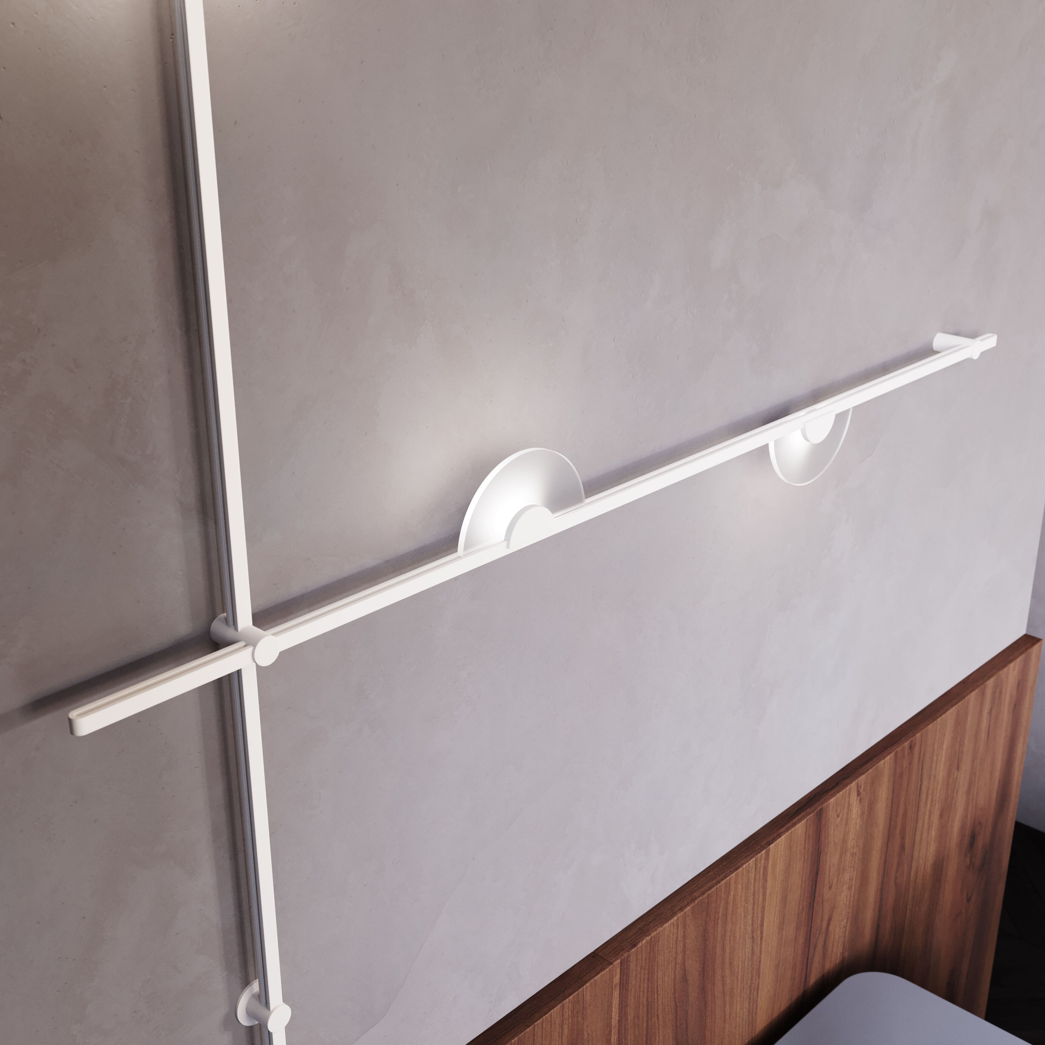 Suspenders LED 48 inch Satin White Wall Mount Wall Light, Linear